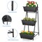 Vertical Raised Garden Bed Outdoor 3 Tiered Garden Planters Standing Elevated Planter Box with Drainage Holes for Plants Herbs Flowers Vegetables Brick